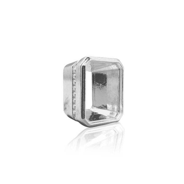 ITI NYC Emerald Bezel with Beaded Detail in Sterling Silver (5.75 x 3.75 mm - 11.50 x 9.60 mm)