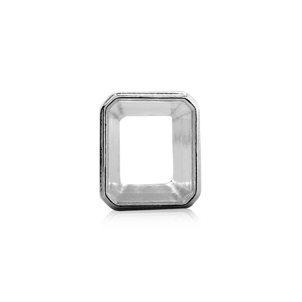 ITI NYC Emerald Bezel with Beaded Detail in Sterling Silver (5.75 x 3.75 mm - 11.50 x 9.60 mm)