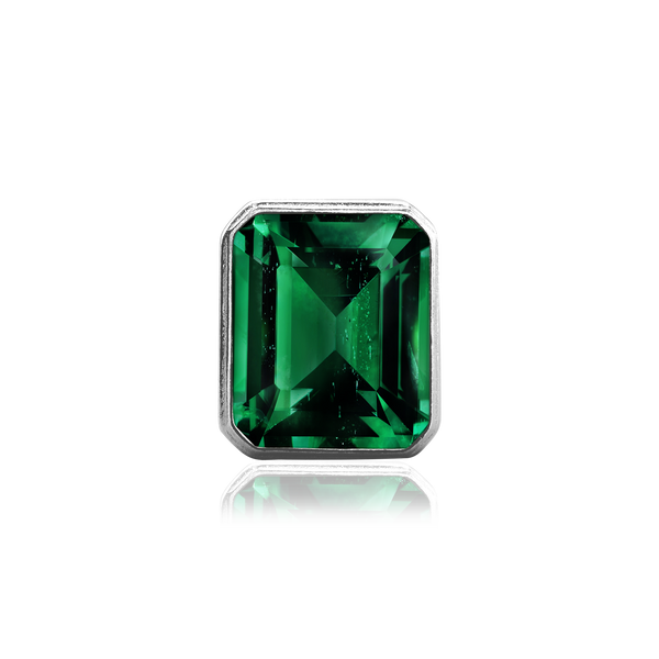 ITI NYC Emerald Bezel with Beaded Detail in Sterling Silver (5.75 x 3.75 mm - 11.50 x 9.60 mm)