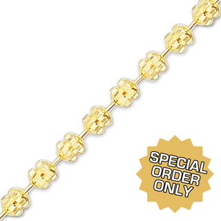 Special Order Only: Bulk / Spooled Diamond Cut Fancy Bead Chain in Gold