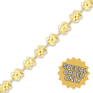 Special Order Only: Bulk / Spooled Diamond Cut Fancy Bead Chain in Gold