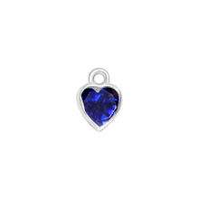 Load image into Gallery viewer, Diamond or Gemstone Heart Bezel Drop Charm in 14K White Gold
