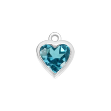 Load image into Gallery viewer, Diamond or Gemstone Heart Bezel Drop Charm in 14K White Gold

