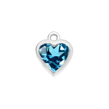 Load image into Gallery viewer, Diamond or Gemstone Heart Bezel Drop Charm in 14K White Gold
