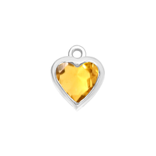 Load image into Gallery viewer, Diamond or Gemstone Heart Bezel Drop Charm in 14K White Gold
