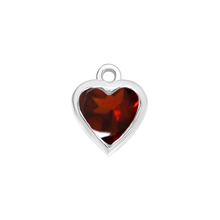 Load image into Gallery viewer, Diamond or Gemstone Heart Bezel Drop Charm in 14K White Gold
