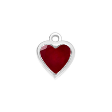 Load image into Gallery viewer, Diamond or Gemstone Heart Bezel Drop Charm in 14K White Gold
