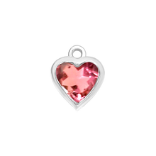 Load image into Gallery viewer, Diamond or Gemstone Heart Bezel Drop Charm in 14K White Gold
