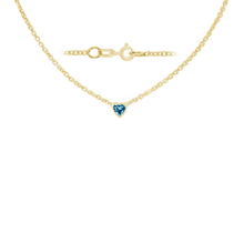 Load image into Gallery viewer, Diamond or Gemstone Heart Bezel in 14K Yellow Diamond Cut Cable Necklace (16-18&quot; Extension)
