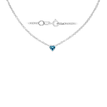 Load image into Gallery viewer, Diamond or Gemstone Heart Bezel in 14K White Round Cable Necklace (16-18&quot; Extension)
