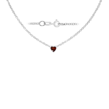 Load image into Gallery viewer, Diamond or Gemstone Heart Bezel in 14K White Diamond Cut Cable Necklace (16-18&quot; Extension)
