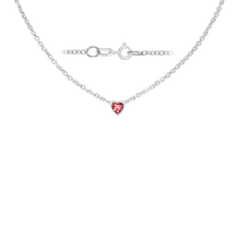 Load image into Gallery viewer, Diamond or Gemstone Heart Bezel in 14K White Round Cable Necklace (16-18&quot; Extension)
