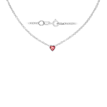 Load image into Gallery viewer, Diamond or Gemstone Heart Bezel in 14K White Diamond Cut Cable Necklace (16-18&quot; Extension)

