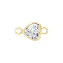 Load image into Gallery viewer, Diamond or Gemstone Heart Bezel Bracelet/Necklace Charm in 14K Yellow Gold
