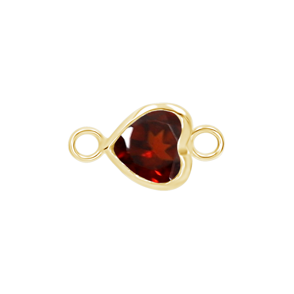 Diamond or Gemstone Heart Bezel Bracelet/Necklace Charm in 14K Yellow Gold