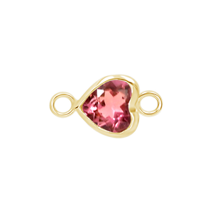 Diamond or Gemstone Heart Bezel Bracelet/Necklace Charm in 14K Yellow Gold