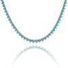 Tennis Necklace with Blue Topaz Stones (December Birthstones) in 14K Gold (1.75 mm - 4.0 mm)