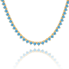 Tennis Necklace with Blue Topaz Stones (December Birthstones) in 18K Gold (1.75 mm - 4.0 mm)