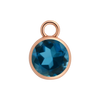 Diamond or Gemstone Bezel Drop Charm in 14K Rose Gold