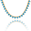 Tennis Necklace with Blue Topaz Stones (December Birthstones) in 14K Gold (1.75 mm - 4.0 mm)
