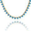 Tennis Necklace with Blue Topaz Stones (December Birthstones) in 18K Gold (1.75 mm - 4.0 mm)