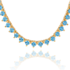 Tennis Necklace with Blue Topaz Stones (December Birthstones) in 14K Gold (1.75 mm - 4.0 mm)