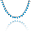 Tennis Necklace with Blue Topaz Stones (December Birthstones) in 14K Gold (1.75 mm - 4.0 mm)