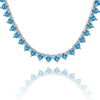 Tennis Necklace with Blue Topaz Stones (December Birthstones) in 14K Gold (1.75 mm - 4.0 mm)