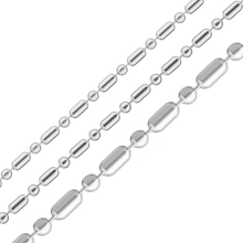 Load image into Gallery viewer, Bulk / Spooled Alternating Cylinder Bead Chain in Sterling Silver (1.20 mm - 2.50 mm)
