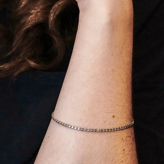 FDR Drive Double Cylinder Bead Chain Bracelet in Sterling Silver