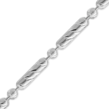 Load image into Gallery viewer, Bulk / Spooled Diamond Cut Alternating Long Cylinder / Round Bead Chain in Sterling Silver (2.30 mm)
