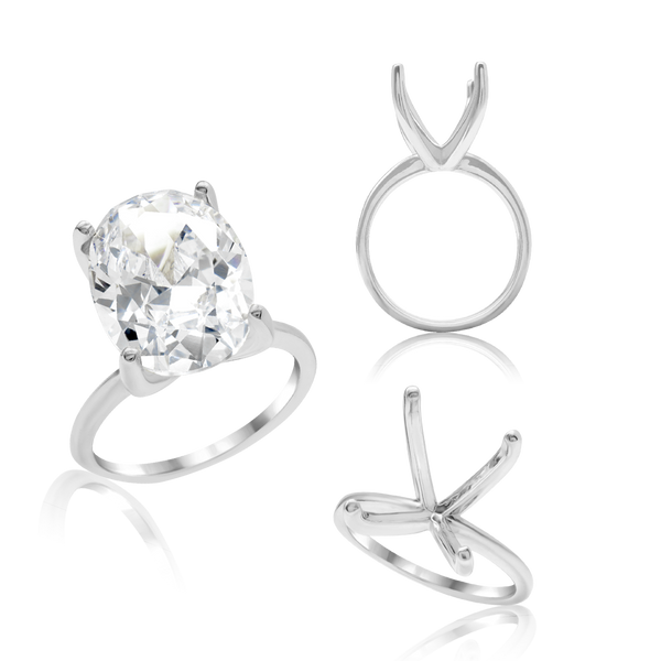 ITI NYC Oval 4 Prong High TIF Style Solitaire