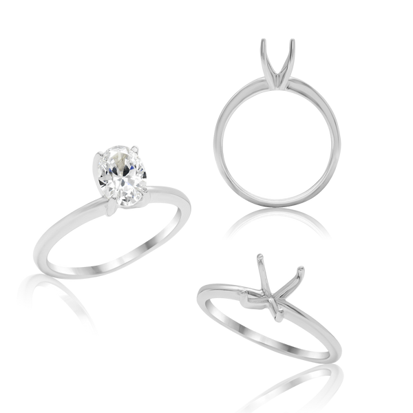 ITI NYC Oval 4 Prong High TIF Style Solitaire (5mm-15mm)