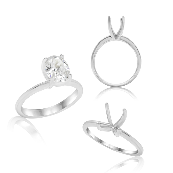 ITI NYC Oval 4 Prong High TIF Style Solitaire (5mm-15mm)