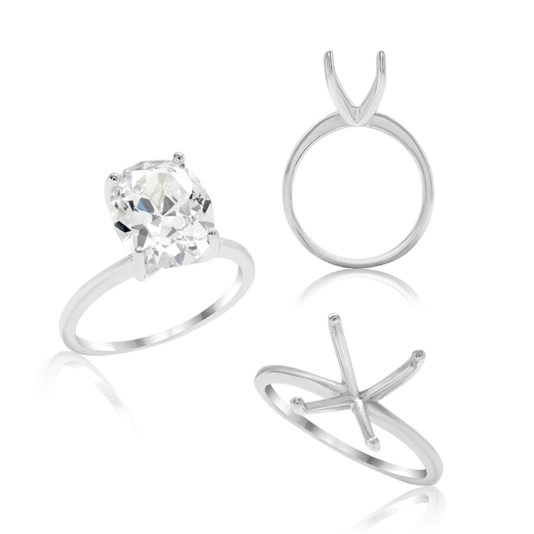 ITI NYC Oval 4 Prong High TIF Style Solitaire (5mm-15mm)