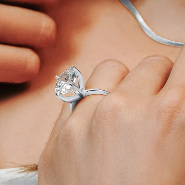 ITI NYC Oval 4 Prong High TIF Style Solitaire (5mm-15mm)