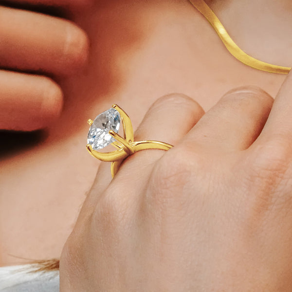 ITI NYC Oval 4 Prong High TIF Style Solitaire (5mm-15mm)