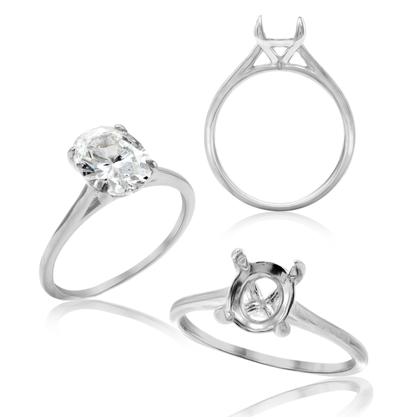 ITI NYC Oval 4 Prong Basket Solitaire