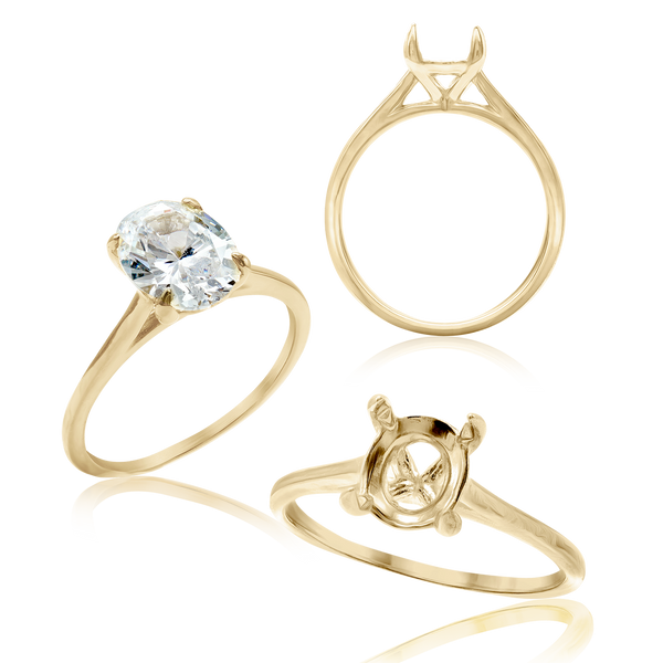 ITI NYC Oval 4 Prong Basket Solitaire