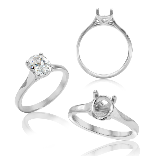 ITI NYC Oval 4 Prong Lucida Solitaire
