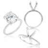 ITI NYC Oval 4 Prong Zinnia with Side Stones Solitaire