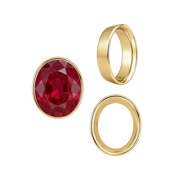 ITI NYC Oval Tapered Bezels in 14K Gold (3.50 x 2.00 mm - 13.00 x 11.00 mm)