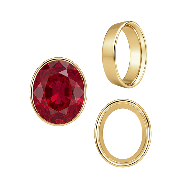 ITI NYC Oval Tapered Bezels in 14K Gold (3.50 x 2.00 mm - 13.00 x 11.00 mm)