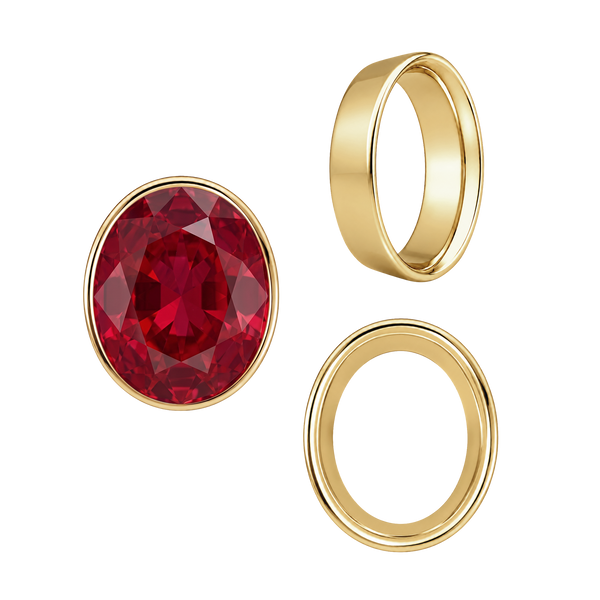 ITI NYC Oval Tapered Bezels in 14K Gold (3.50 x 2.00 mm - 13.00 x 11.00 mm)