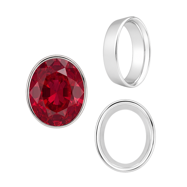 ITI NYC Oval Tapered Bezels in Sterling Silver (3.50 x 2.00 mm - 13.00 x 11.00 mm)