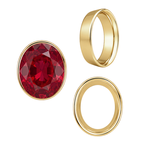 ITI NYC Oval Tapered Bezels in 14K Gold (3.50 x 2.00 mm - 13.00 x 11.00 mm)
