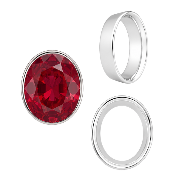 ITI NYC Oval Tapered Bezels in Sterling Silver (3.50 x 2.00 mm - 13.00 x 11.00 mm)