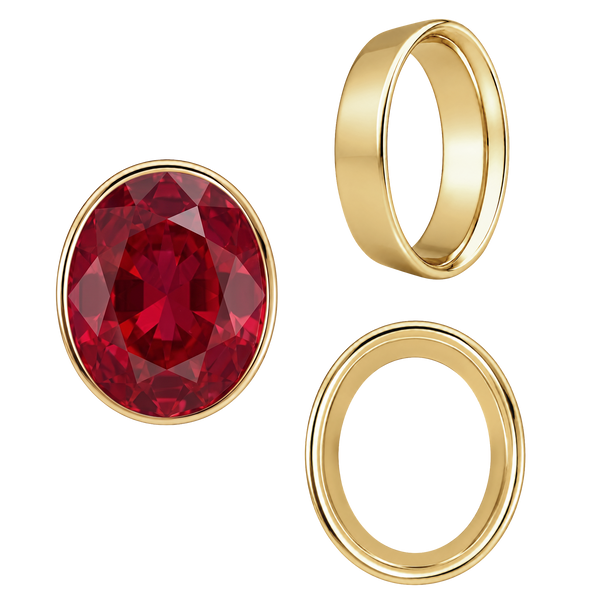 ITI NYC Oval Tapered Bezels in 14K Gold (3.50 x 2.00 mm - 13.00 x 11.00 mm)