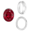 ITI NYC Oval Tapered Bezels in Sterling Silver (3.50 x 2.00 mm - 13.00 x 11.00 mm)