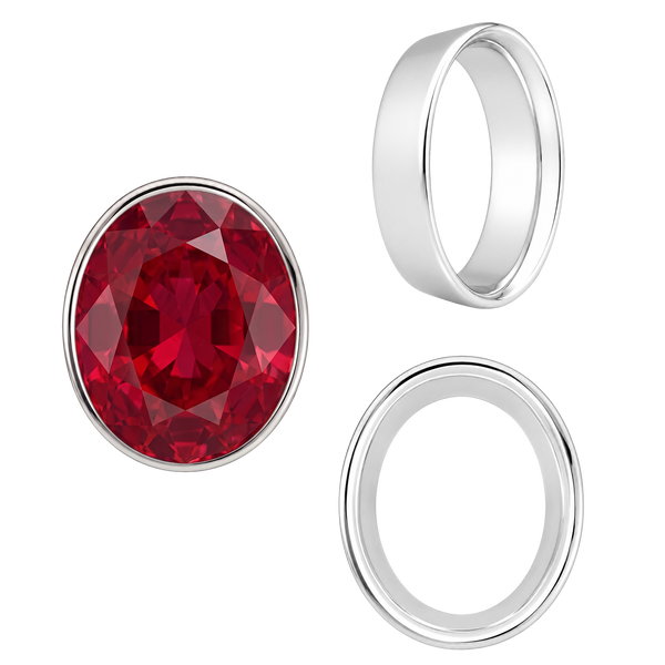 ITI NYC Oval Tapered Bezels in Sterling Silver (3.50 x 2.00 mm - 13.00 x 11.00 mm)